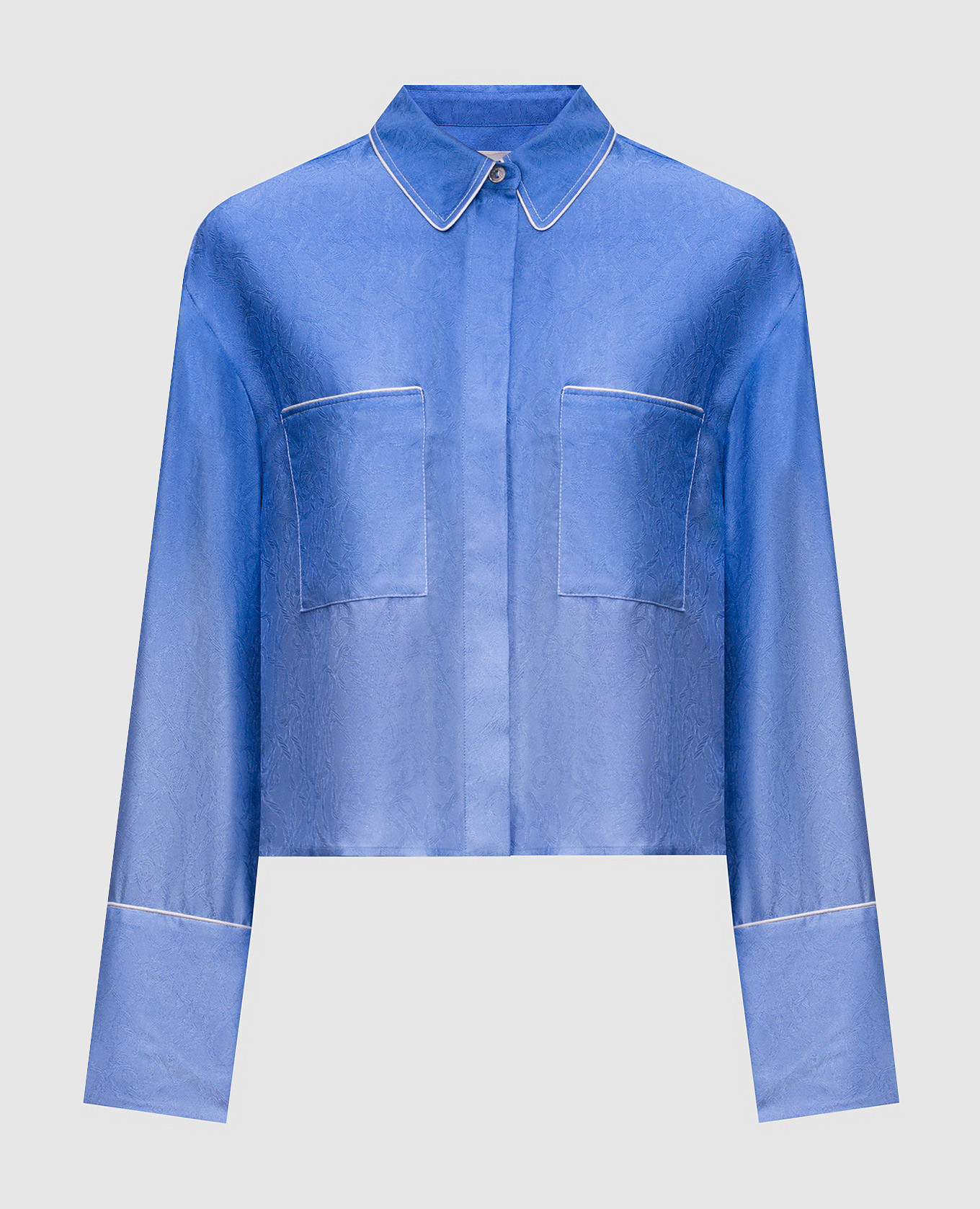 

Blue blouse with patterned silk Agnona