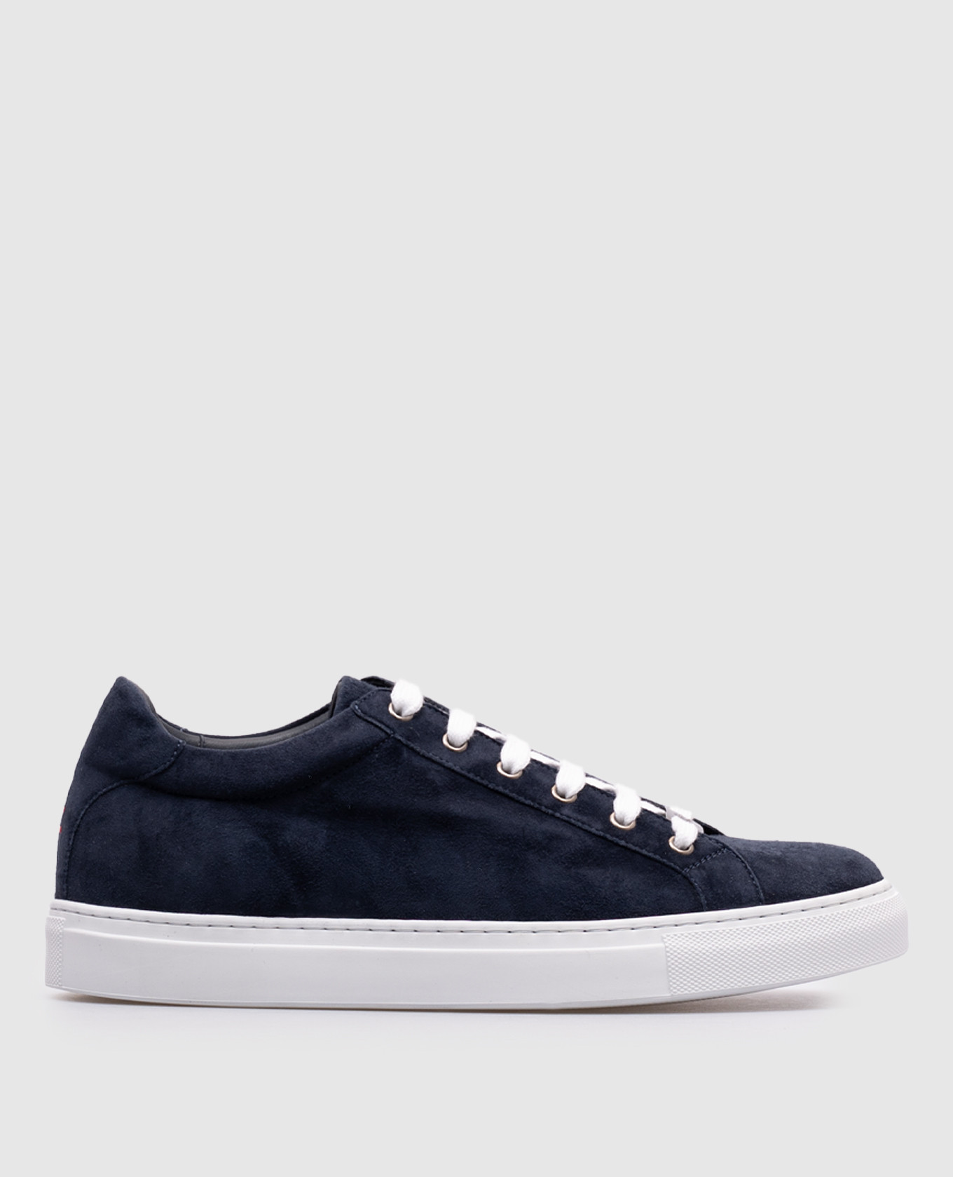 Blue suede sneakers with emblem