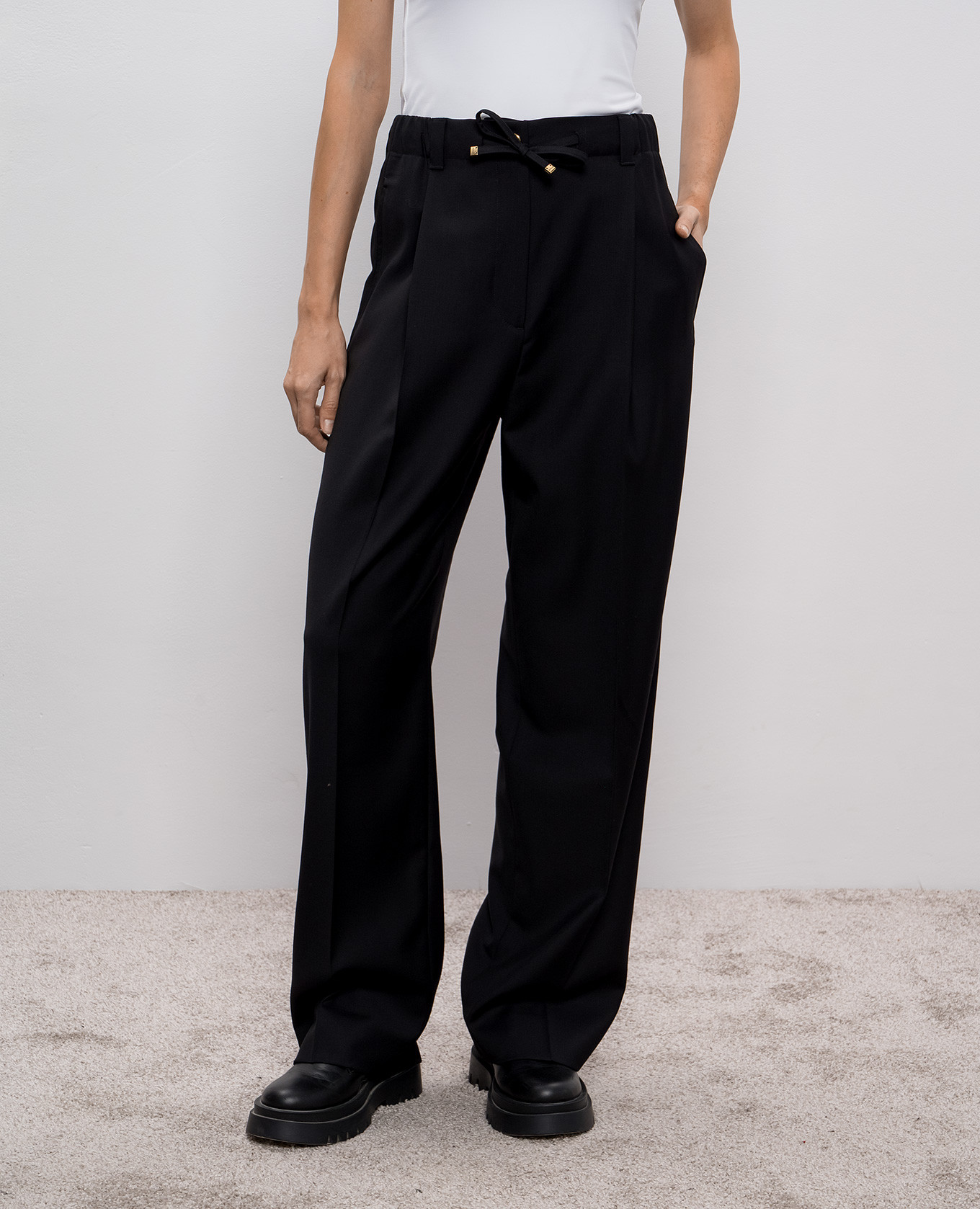 Black wool pants Moncler 3