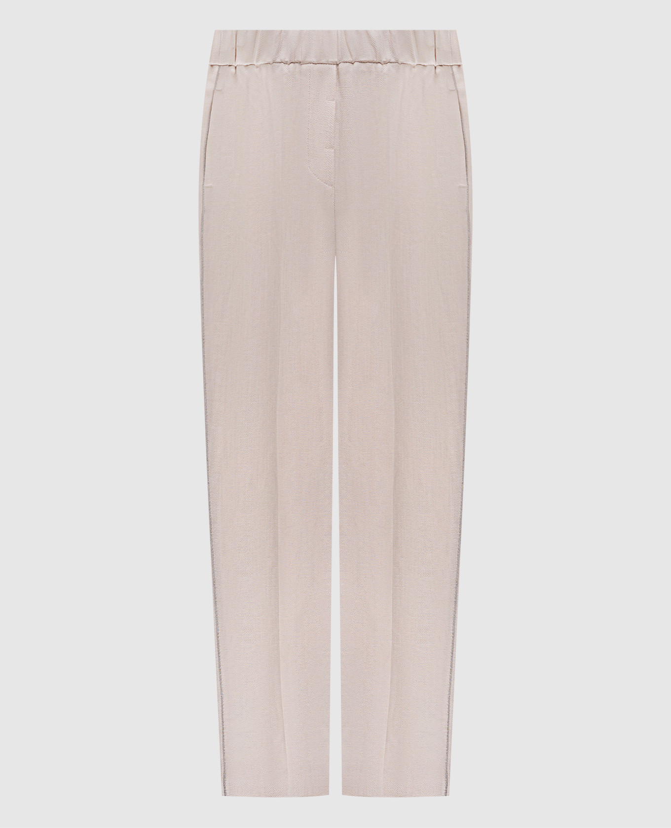 

Beige linen pants with monil chain Peserico