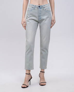 Solotre Blue jeans with logo patch M1D0190