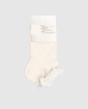 RiminiVeste Ciocca white children's socks with a bow 4514