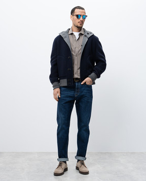 Brunello Cucinelli White straight-cut T-shirt with layering effect M0B137427