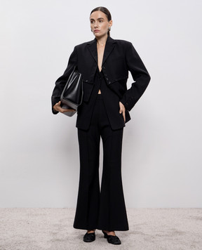 Rokh Black flared pants with wool R1CA106