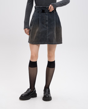 Juun.j Dirty Dying blue corduroy mini skirt JW4X27W54R