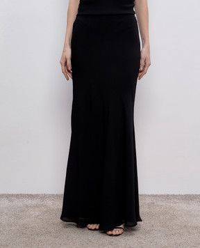 Jacob Lee Black silk maxi skirt WSS018SS25B