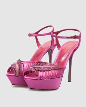 Sergio Rossi Pink sandals with crystals A39370
