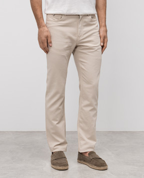 Agnona Beige linen pants T709U5NUC052