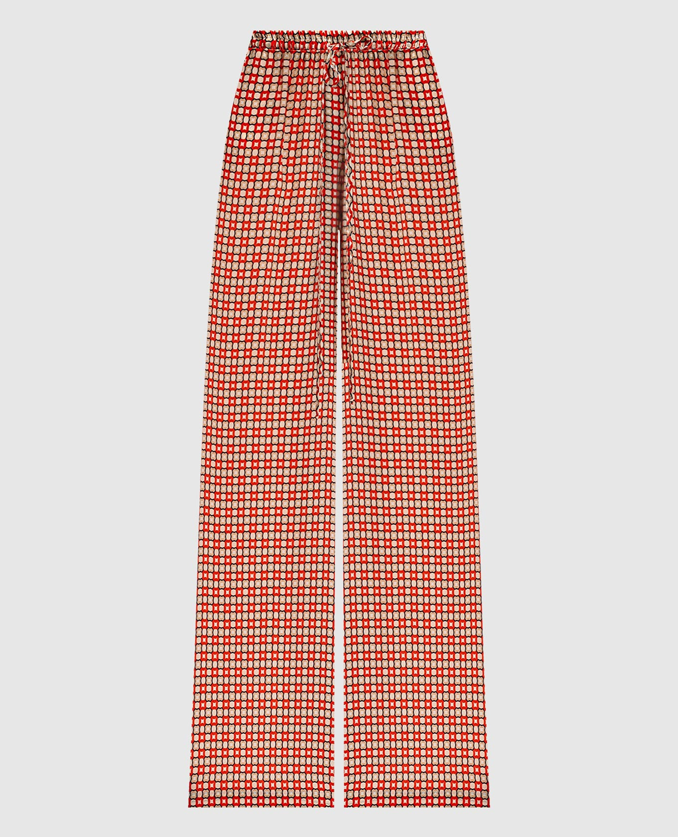 

Red silk pants with geometric print Ermanno Scervino