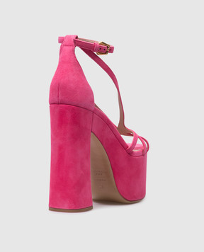 Balmain Cam Pink Suede Sandals CN1UH980LCMK