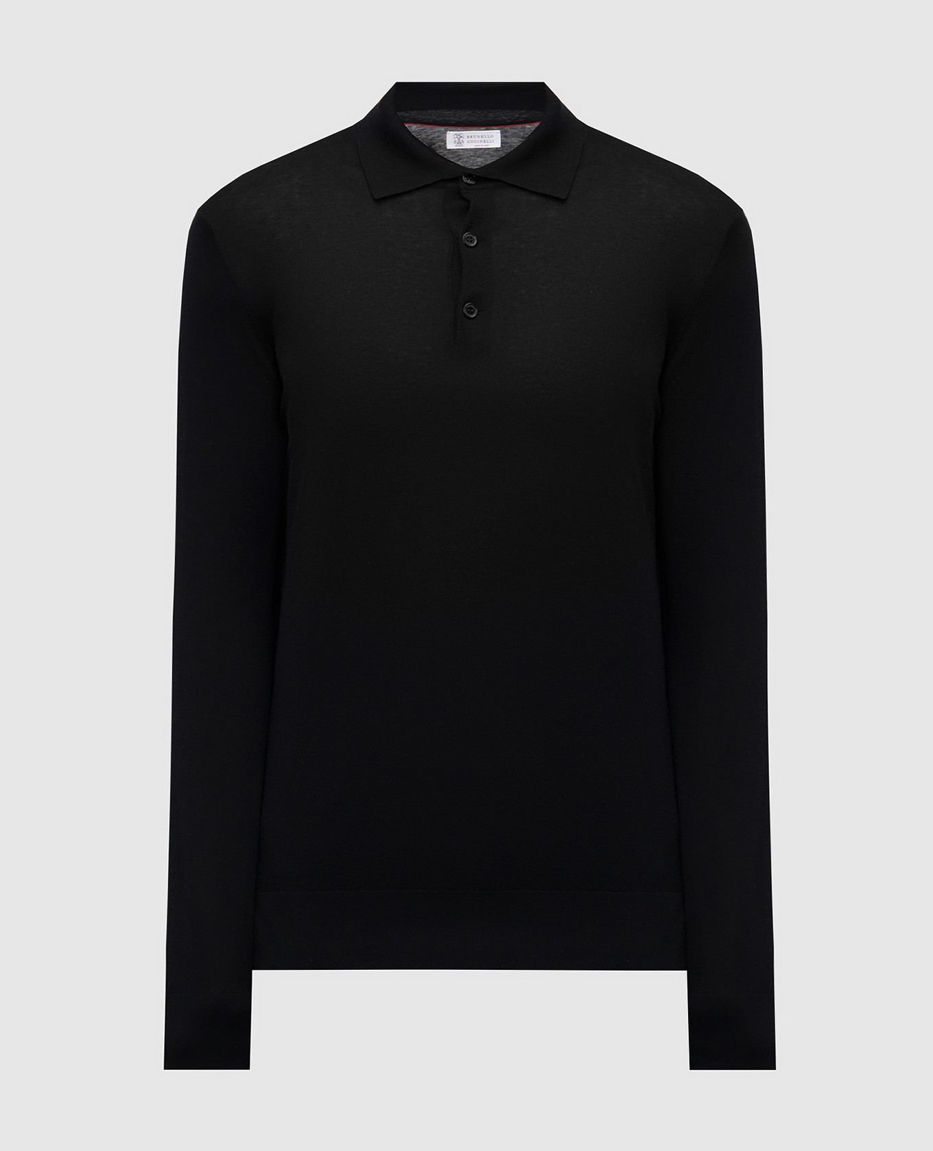 

Black silk polo with long sleeves Brunello Cucinelli