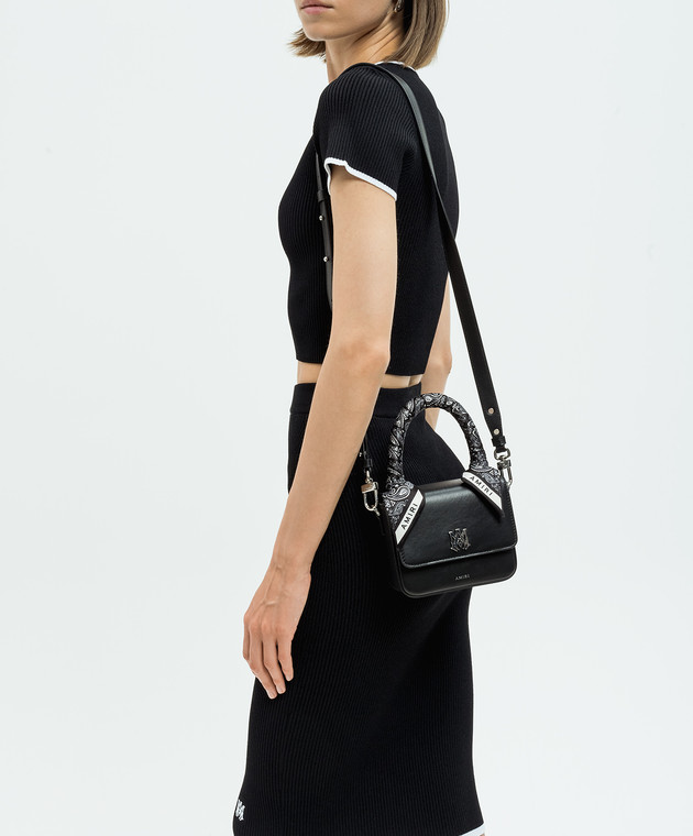 AMIRI - Black leather mini MICRO MA bag with logo emblem