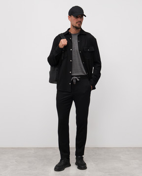 Marco Pescarolo Black wool and silk pants CARACCIOLO5228