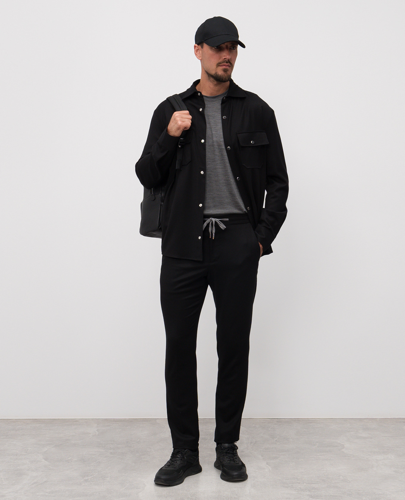 

Black wool and silk pants Marco Pescarolo