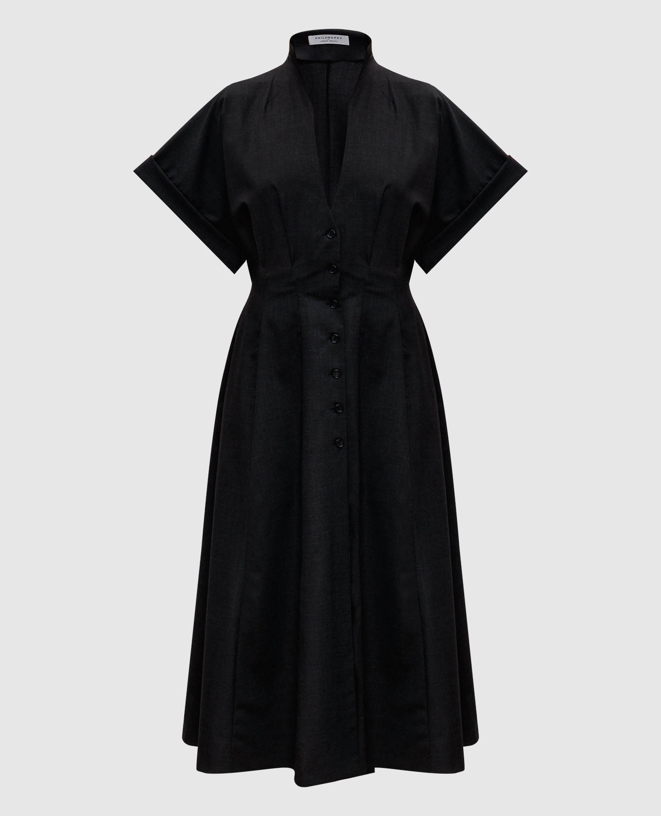 

Gray shirt dress with wool Philosophy di Lorenzo Serafini, Grey