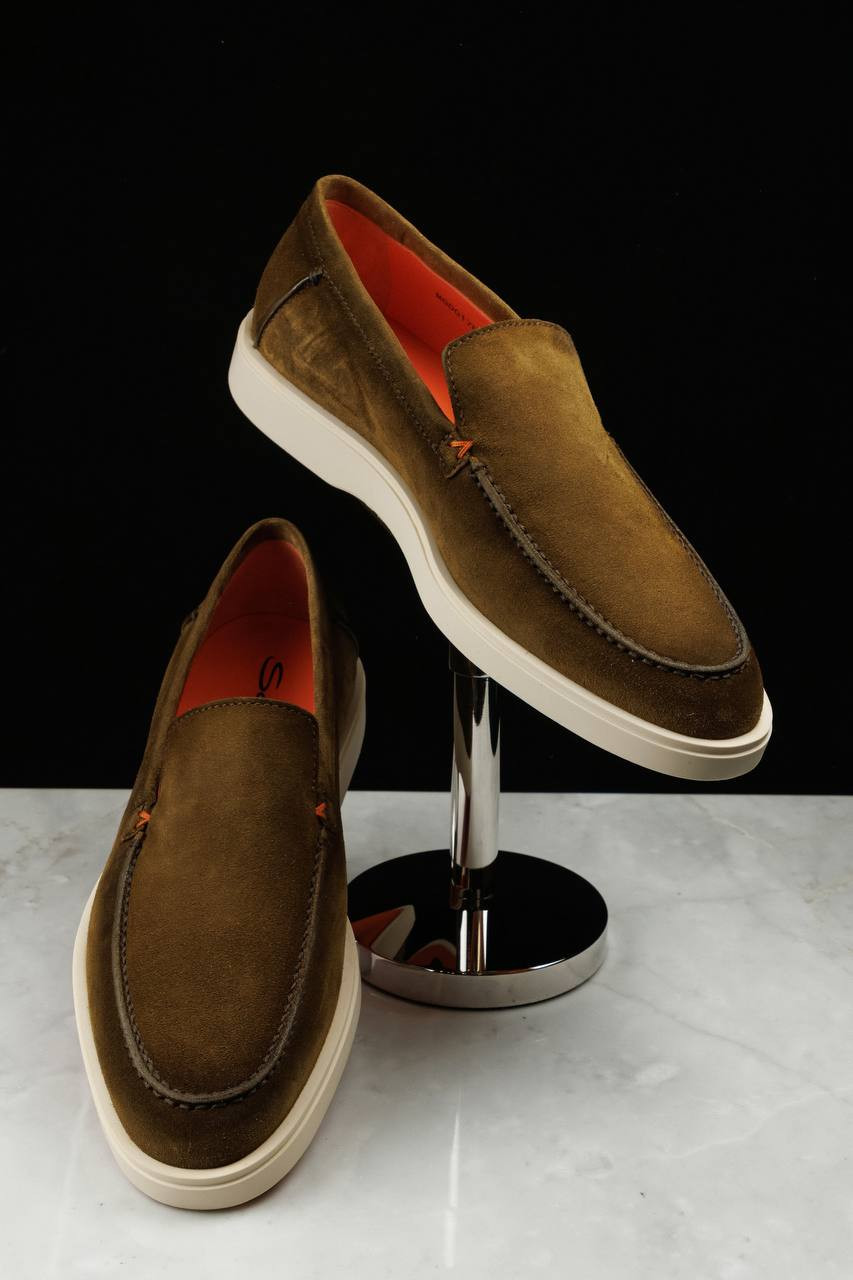 

Green suede loafers BOTANIST A GEXV84 Santoni, Khaki