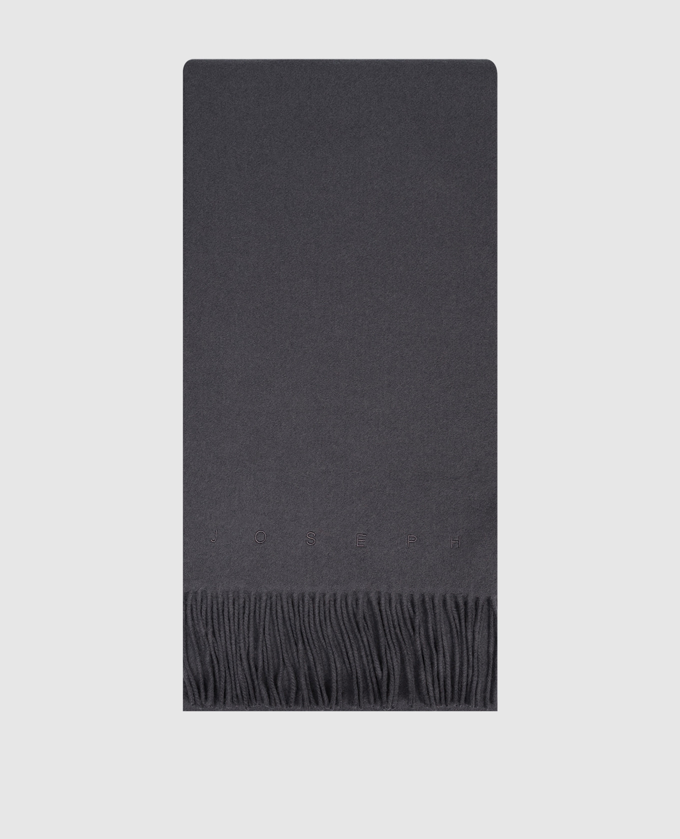 Cecile grey wool scarf with logo embroidery JOSEPH