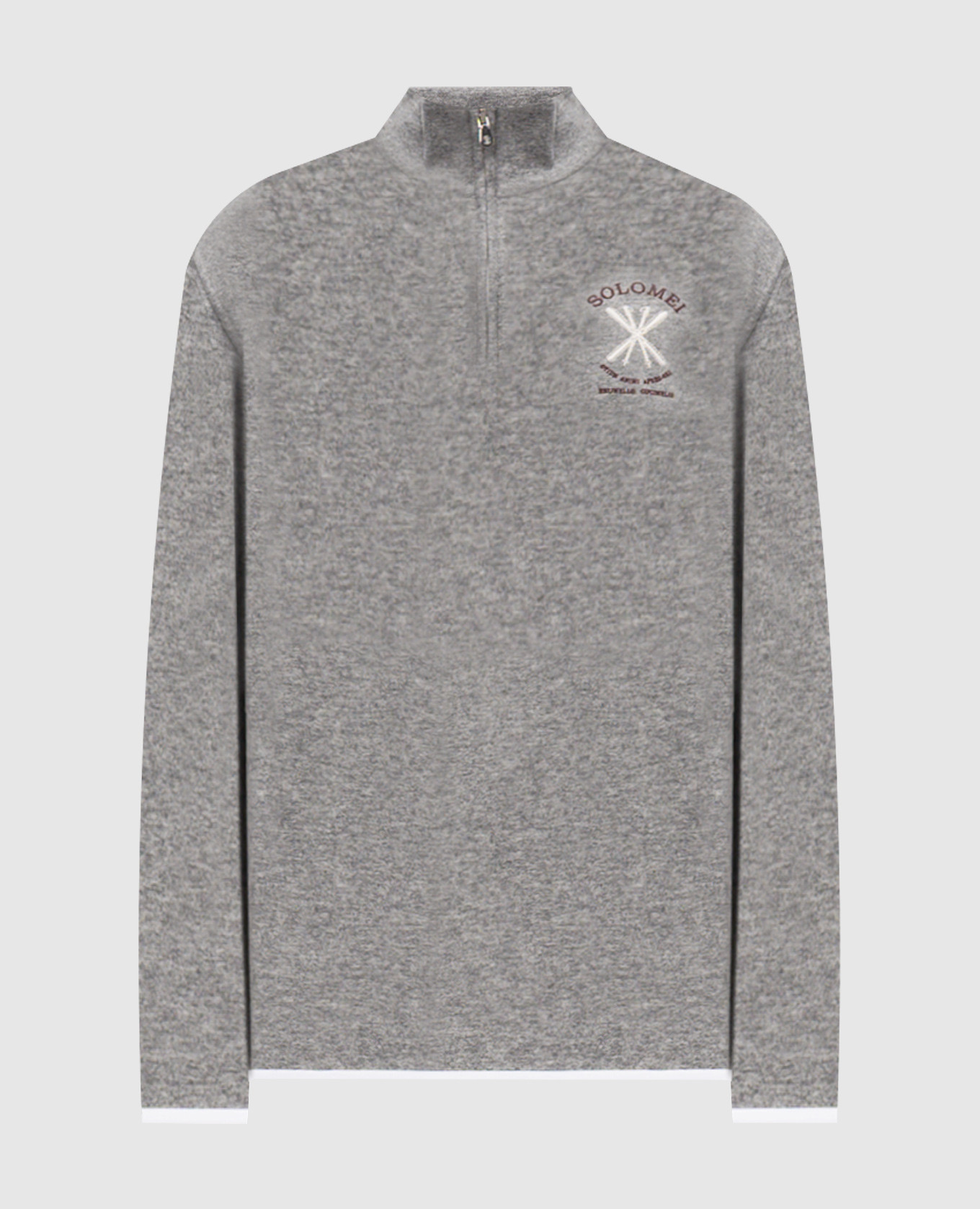 Grey melange cashmere sweater Brunello Cucinelli