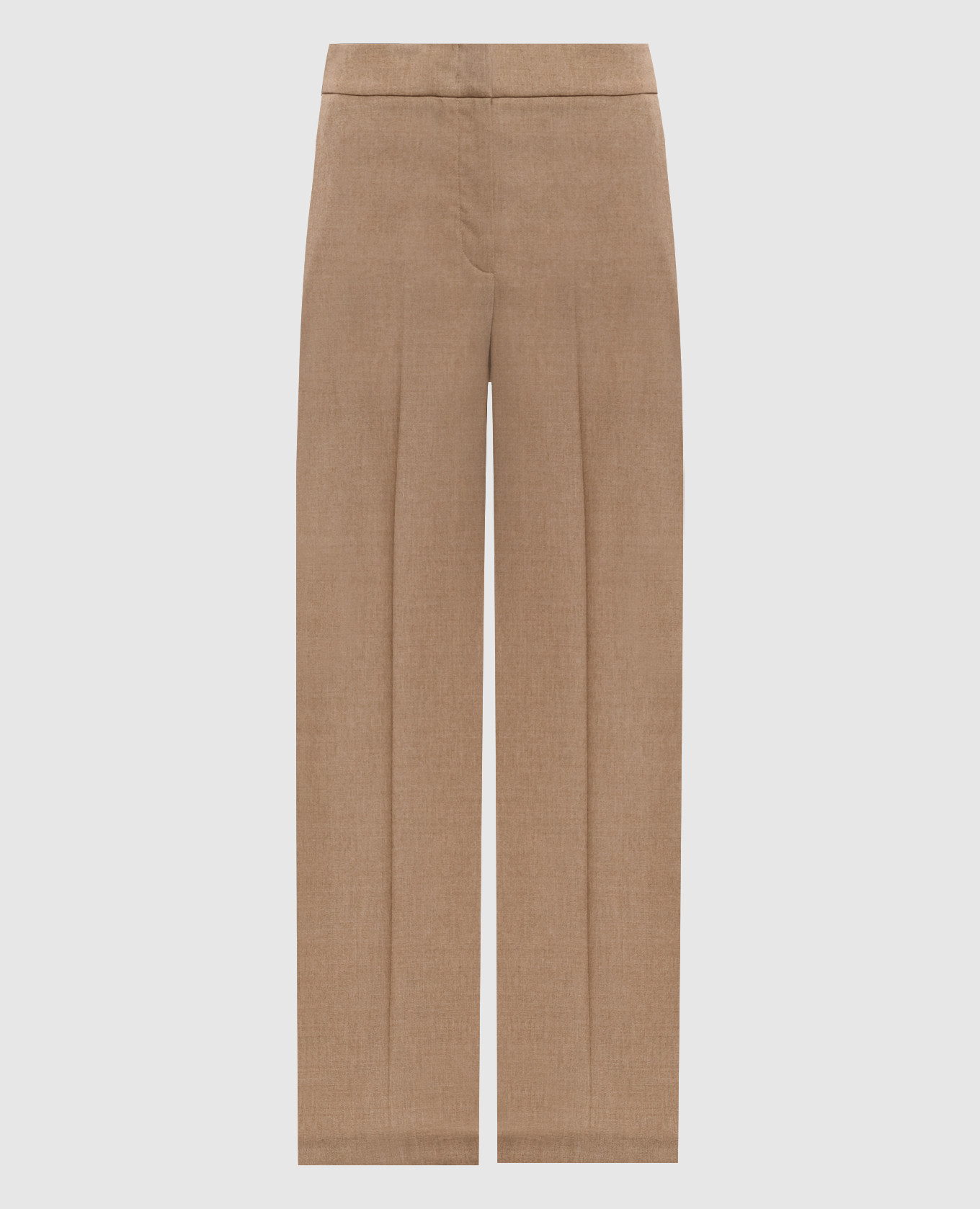Brown wool and cashmere pants