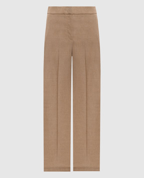 Peserico Brown wool and cashmere pants P0456903358