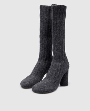 Bottega Veneta Gray Atomic Boot with silk and wool 775456V3V00