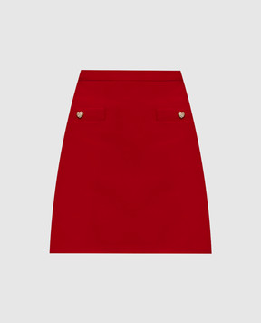 Valentino Red wool and silk mini skirt 7B3RACM21CF