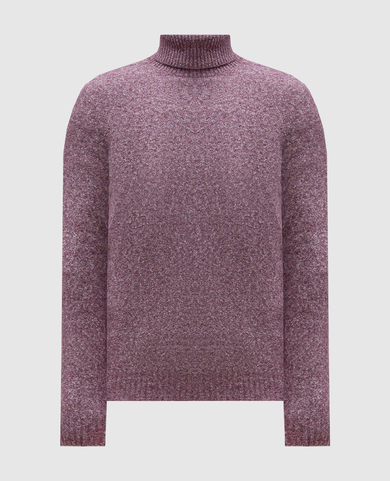 Burgundy melange sweater with wool brunello cucinelli