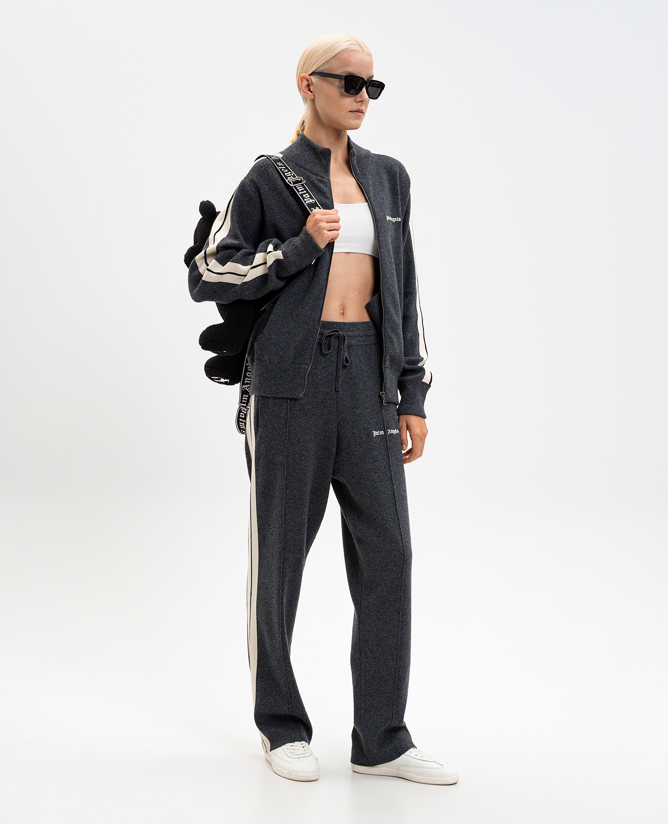 

Grey wool and cashmere sports jacket Palm Angels