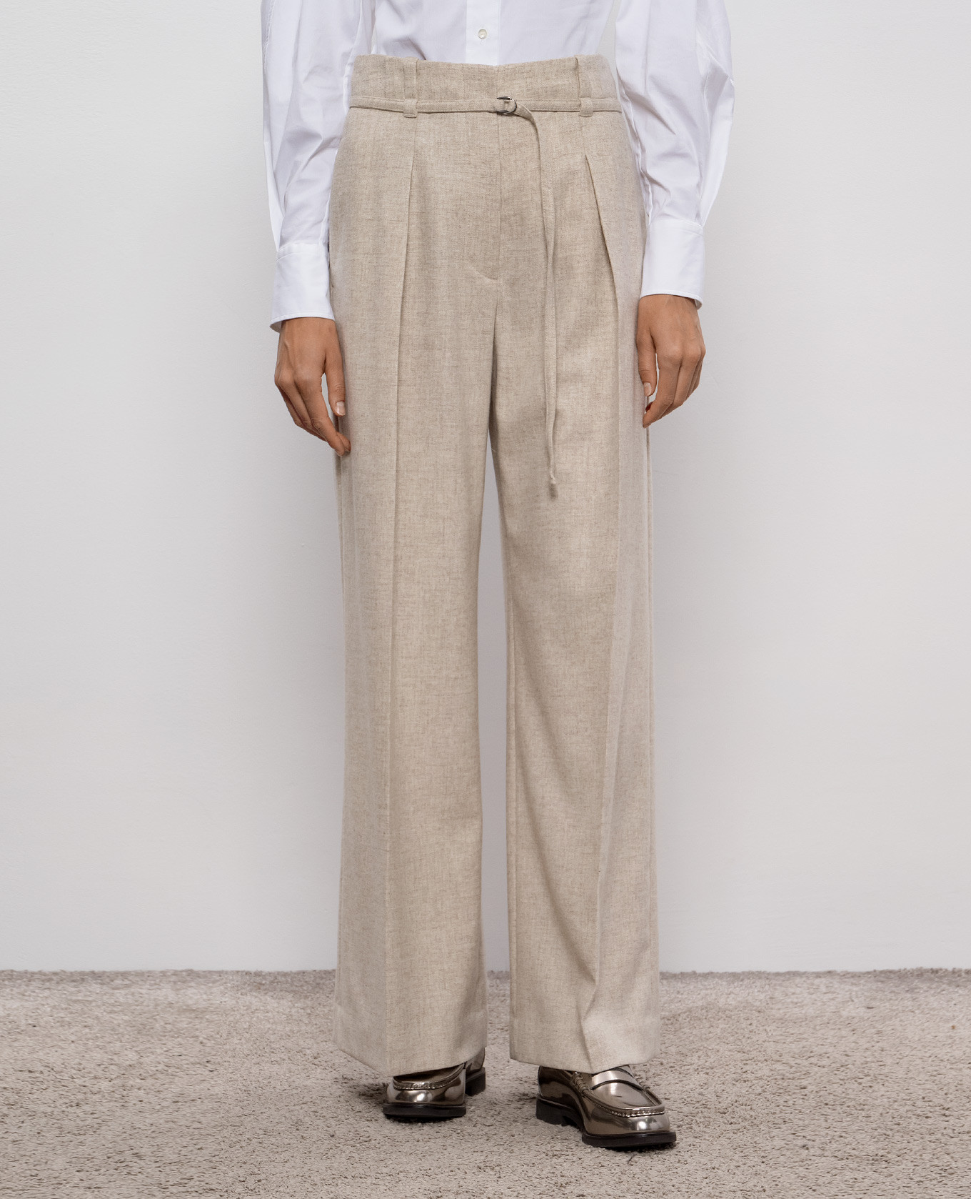 Beige wool and cashmere pants Brunello Cucinelli 3