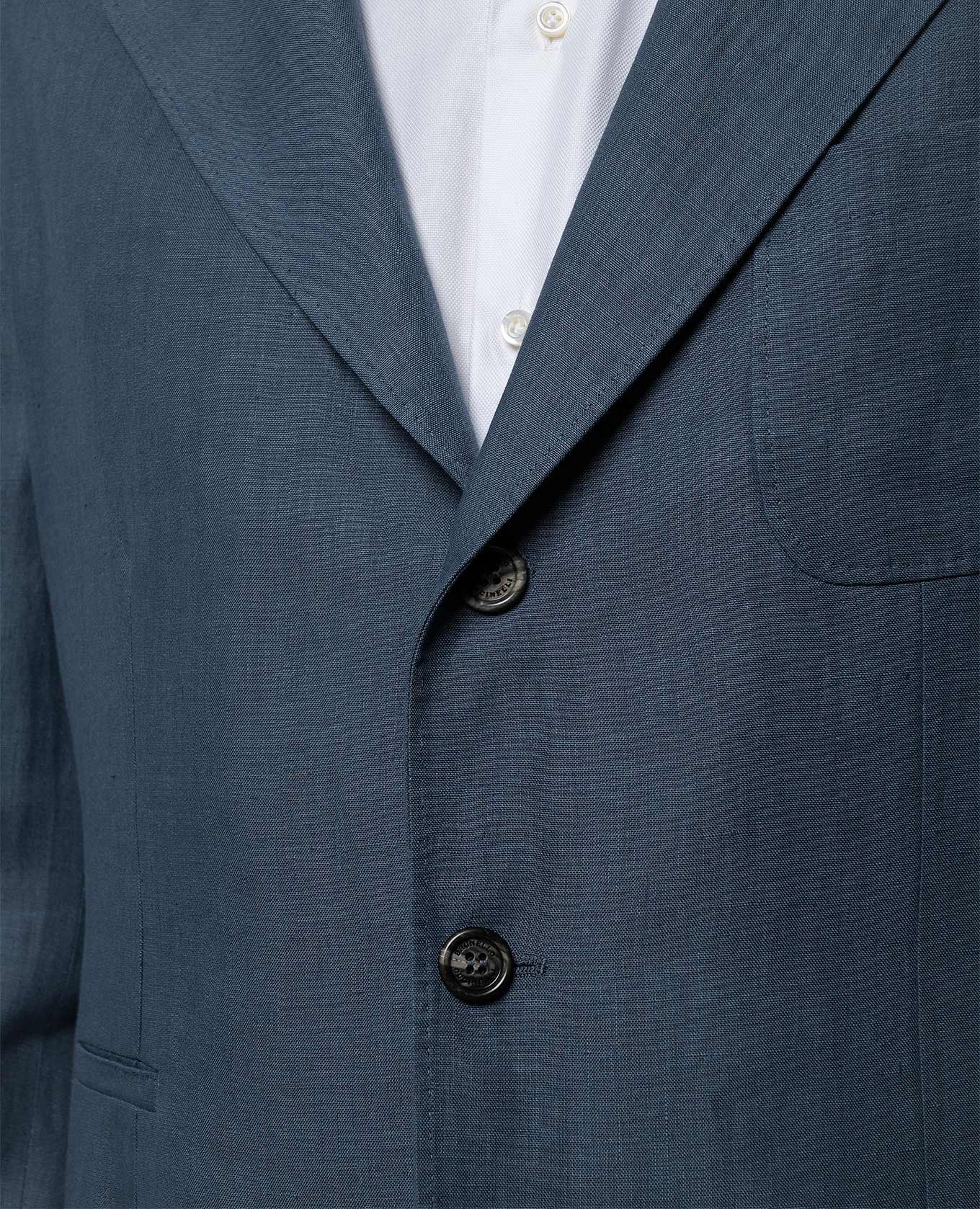 Blue linen blazer Brunello Cucinelli 5