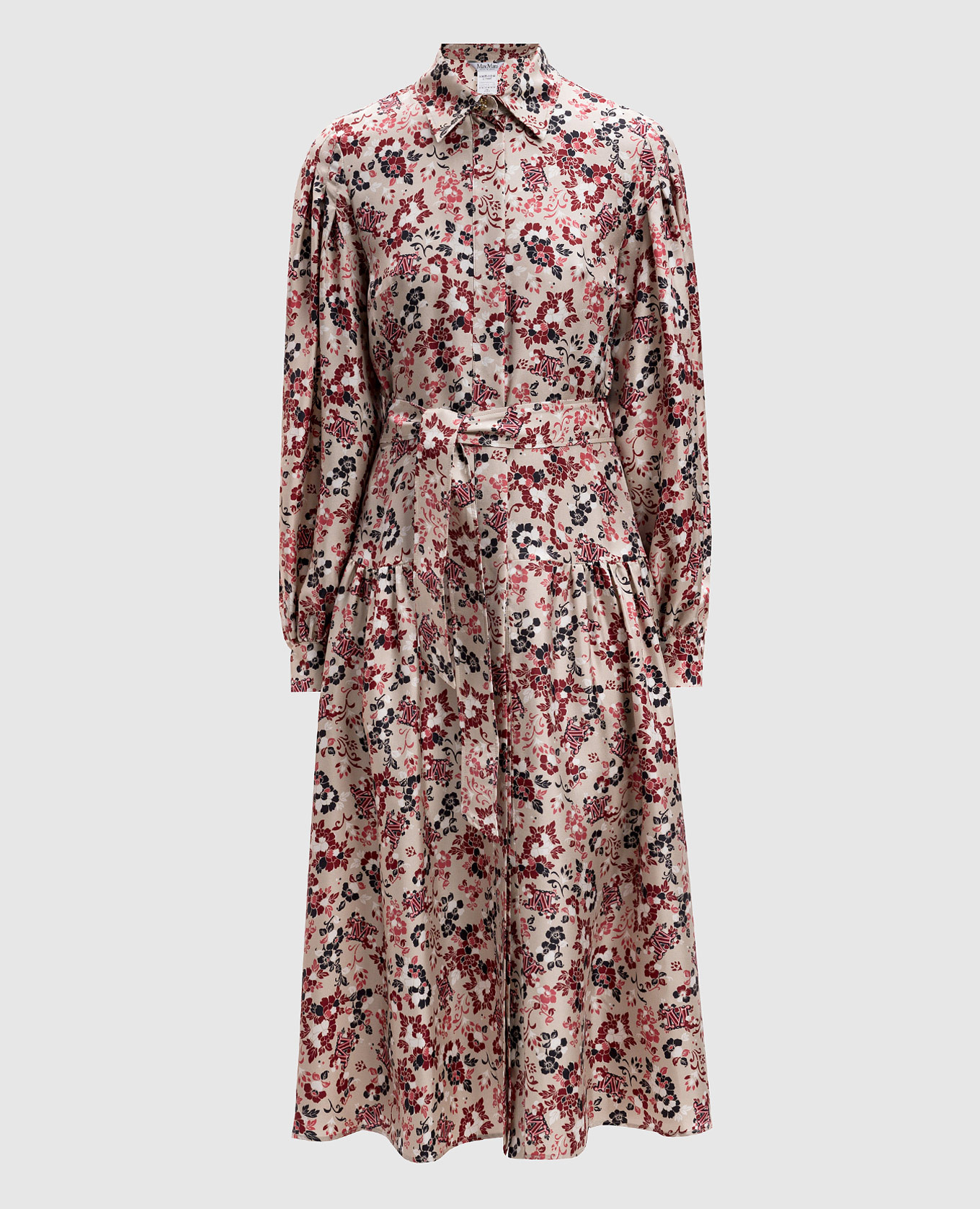 

RENIER beige floral print silk midi dress Max Mara