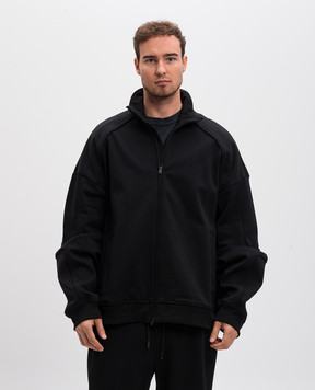 Juun.j Black sports jacket PUNTO TRACK with logo JC4X41P565