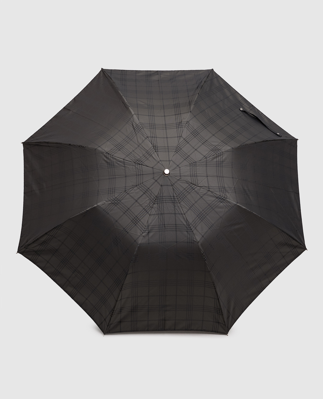 

Gray folding umbrella in a check pattern with an owl handle Pasotti, Grey