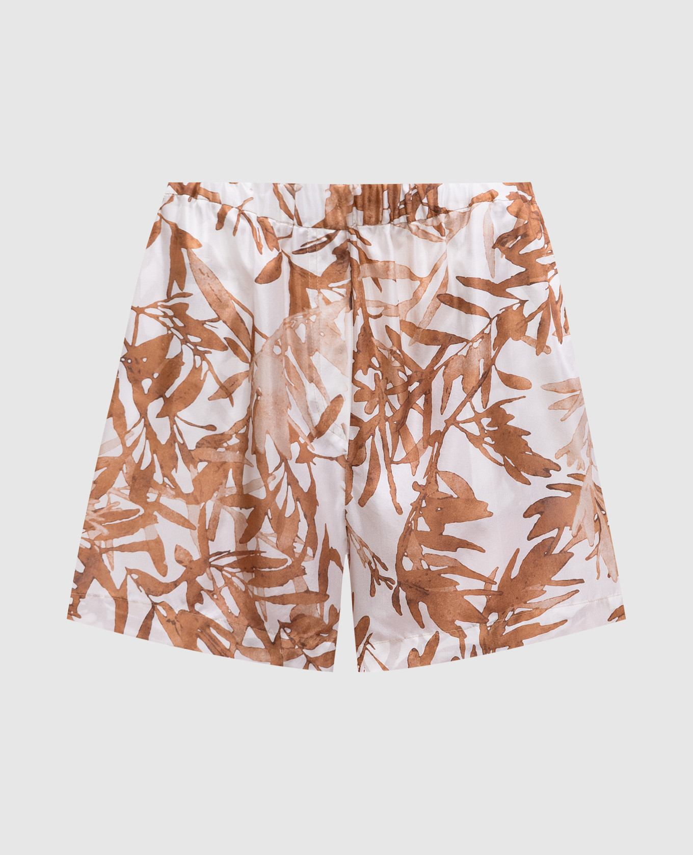 White printed silk shorts Brunello Cucinelli