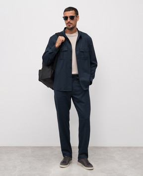Canali Blue wool shirt AS0499831019