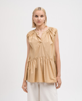 Deveaux Beige top with a frill F211306SM2