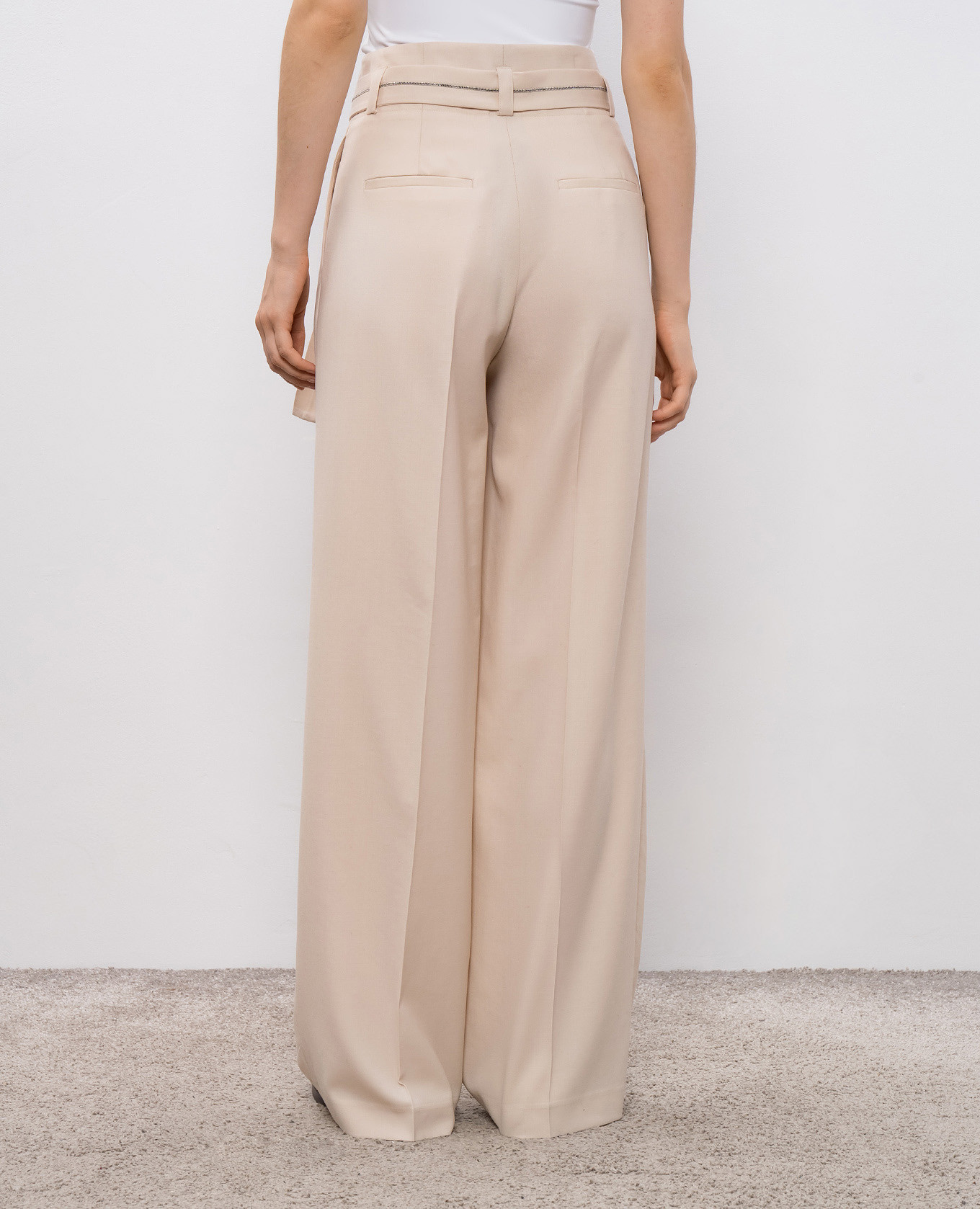 Beige wool pants Peserico 4