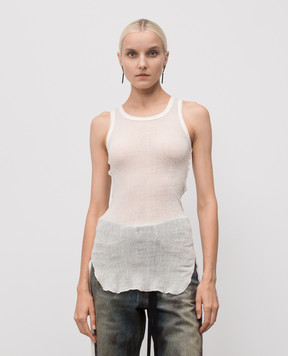 Ann Demeulemeester Mara white top with wool B0011982FA619
