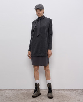 Brunello Cucinelli Gray melange wool dress M0R25A4187