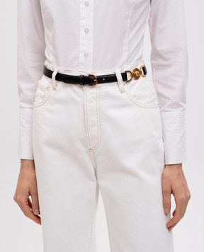 Versace Black leather belt with Medusa emblem 95 1014415DV3T