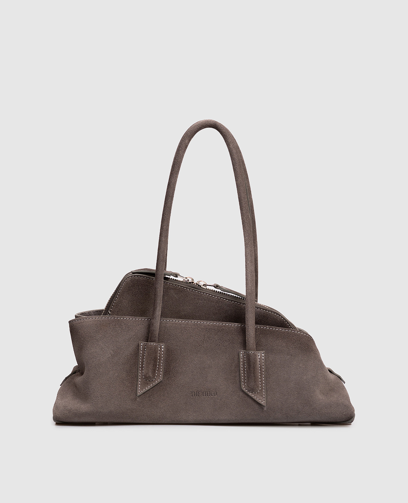 

La Passeggiata grey suede tote bag The Attico