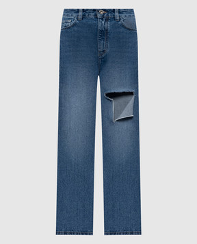 Rokh Blue jeans with a worn effect R1CA54