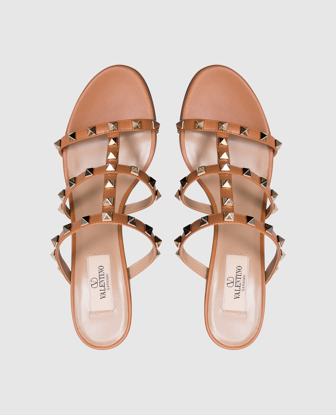 

ROCKSTUD brown leather mules Valentino