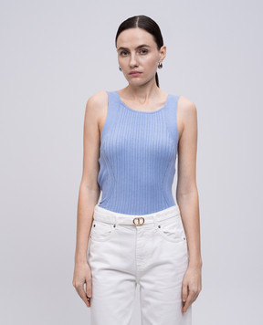 Twinset Blue ribbed top 251LL3FCC