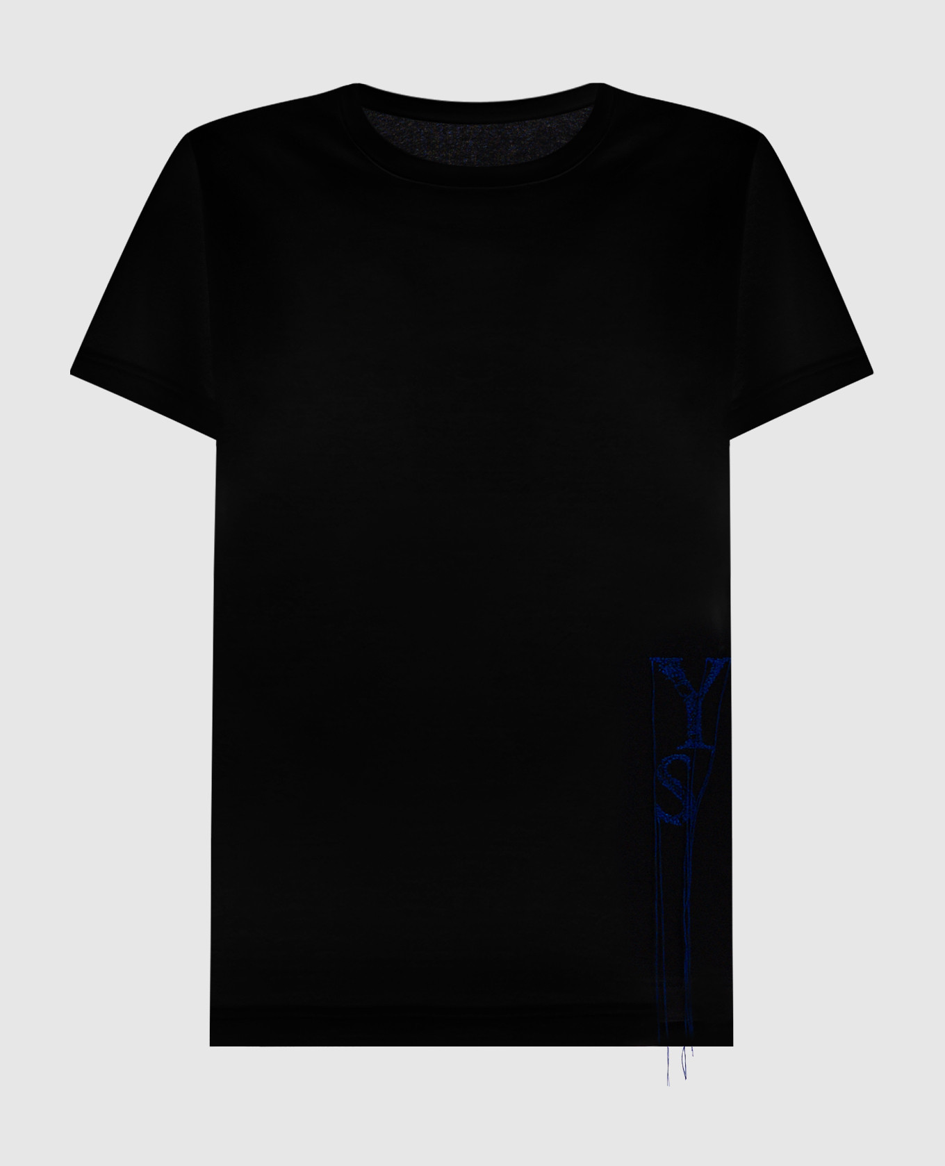 Black t-shirt with monogram logo embroidery y`s yamamoto