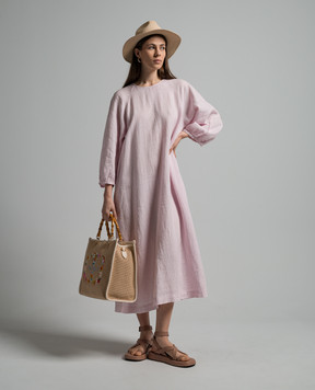 ANNECLAIRE Pink linen dress D0686405