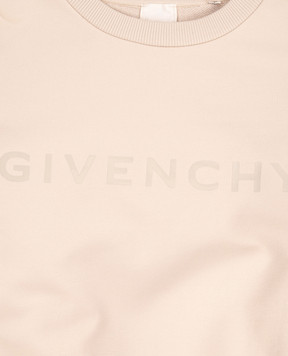 Givenchy Children's beige sweatshirt with logo print H3077312+