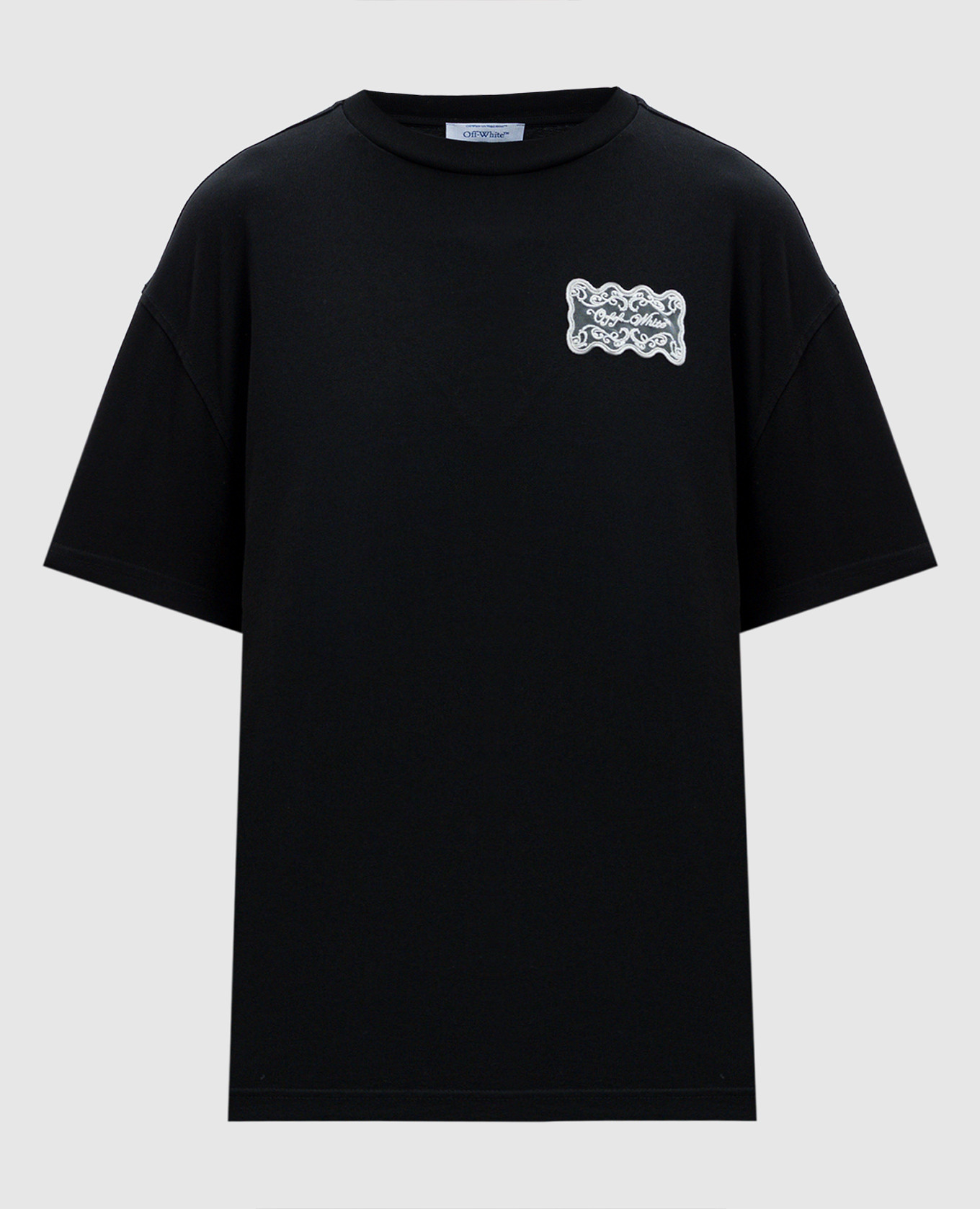 

Black t-shirt with Reg logo patch in lace Off-White