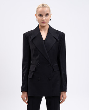 Materiel Black double-breasted jacket with wool PF25N2279BZBK