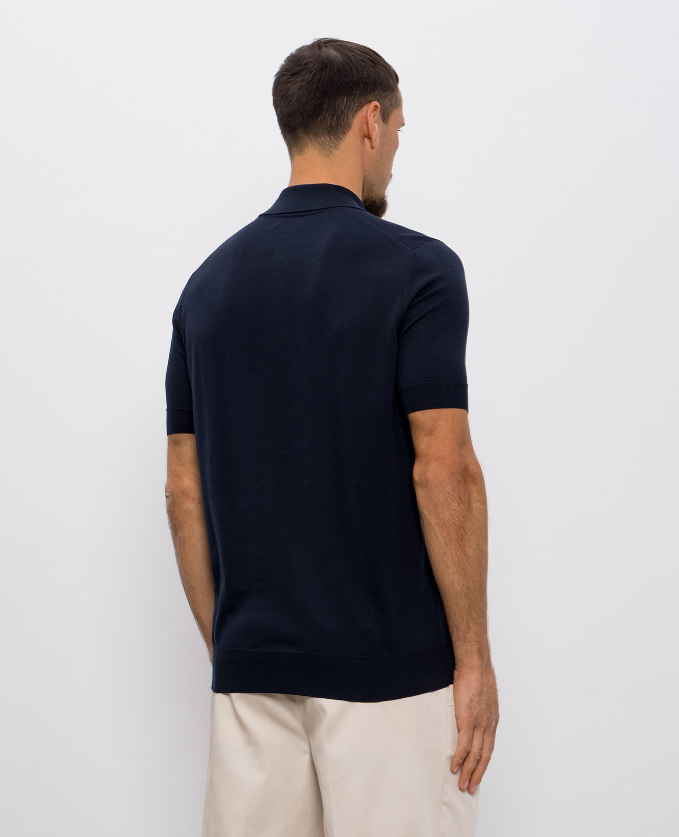 

Blue polo with silk Brunello Cucinelli
